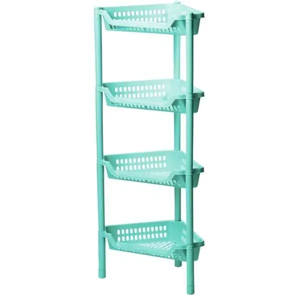 Полка угловая ЕВРО на колесах (4 секции) Фисташковый 0,79,38х0,27м (комплект 6 шт)