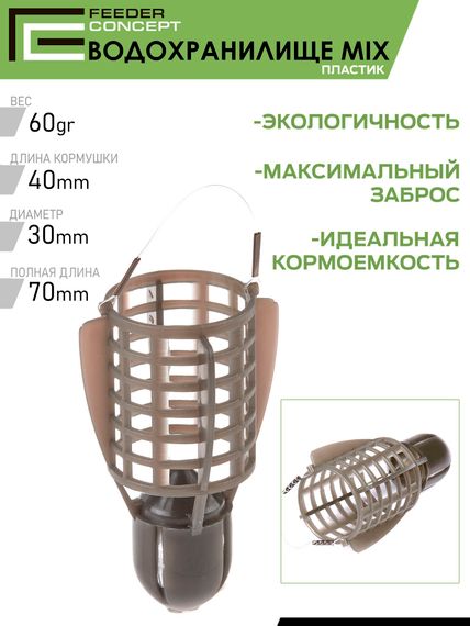 Набор пластиковых фидерных кормушек FC M6 ВОДОХРАНИЛИЩЕ 6шт. (коробочная версия)