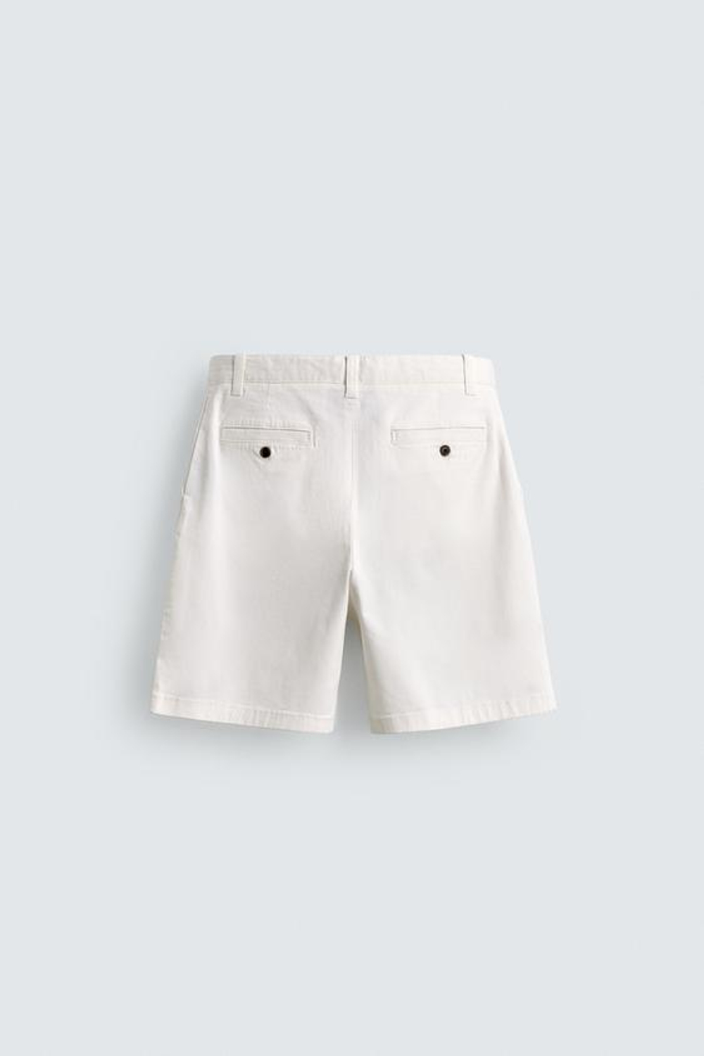 ZARA ШОРТЫ ЧИНОС REGULAR FIT, ЖЕЛТОВАТО-БЕЛЫЙ