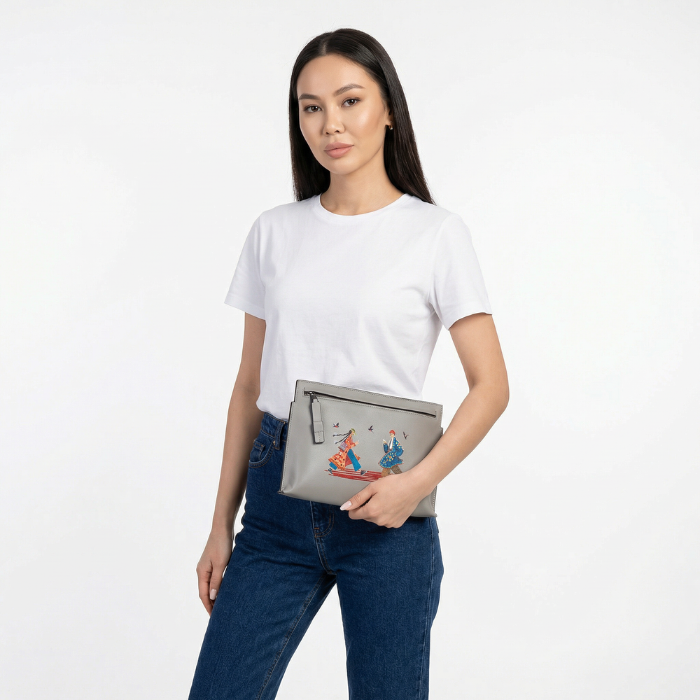 Клатч Qazaq Soul Asyl натуральная кожа