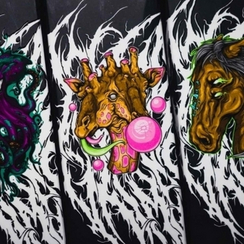 Одноразовая ЭС DOCTOR GRIMES - BUBBLEBONE 1500 (ЖВАЧКА, КАКТУС, КЛУБНИКА)  (M)