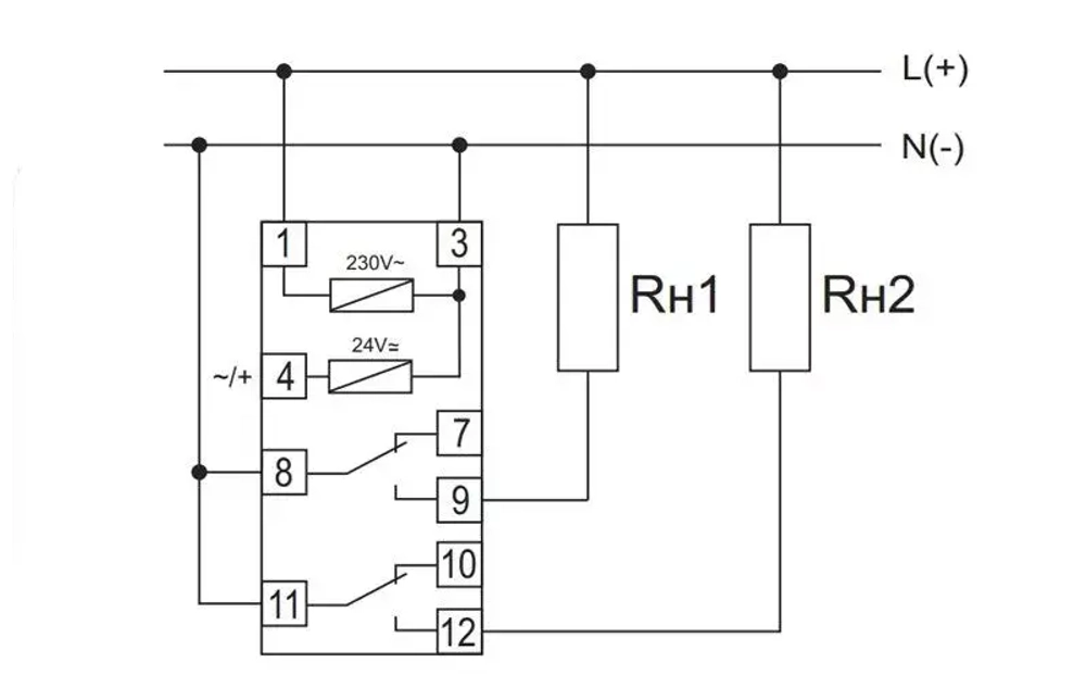 Реле времени PCR-515 2х8А 230В 2перекл. IP20 (диапазон времени 0.1сек-24дней)