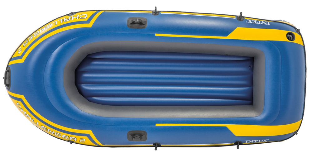 Двухместная надувная лодка Challenger 2 Set Intex, до 200 кг.