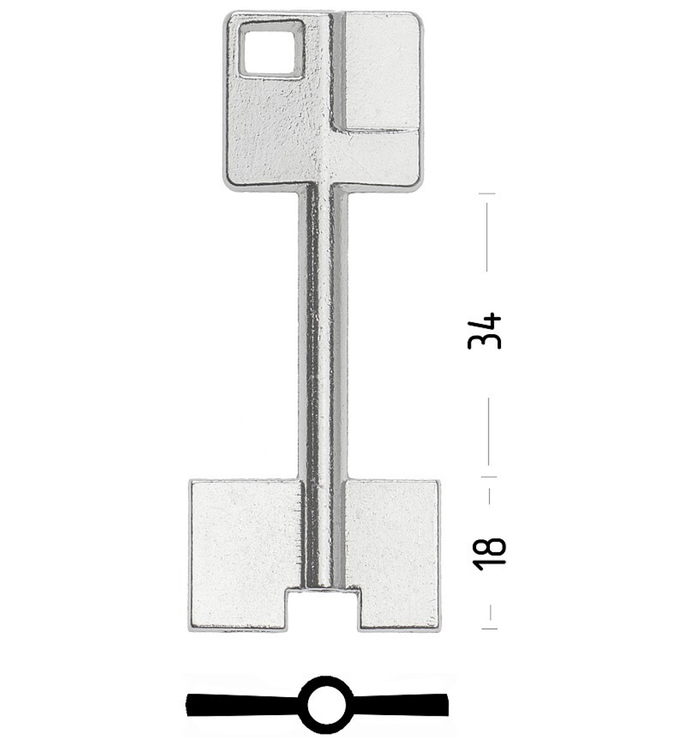 Заготовка сувальдного ключа 10589 сейф RUB3D РУБ-3