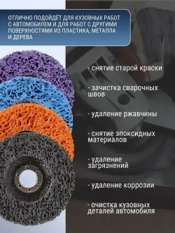 Коралловый диск 125 по металлу, круг коралловый 125 на УШМ, 4 цвета, на болгарку, разноцветные