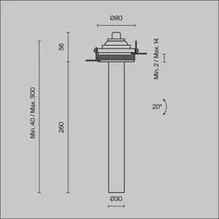 Встраиваемый светильник Фокус Т / Focus T 7 Вт 3000 К 36° Technical c140trs-l300-7w3k-w