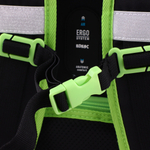 Ранец, спинка эргономичная, 2 отделения, 39*29*16 см, First, Зеленая машина, КОКОС, 240460