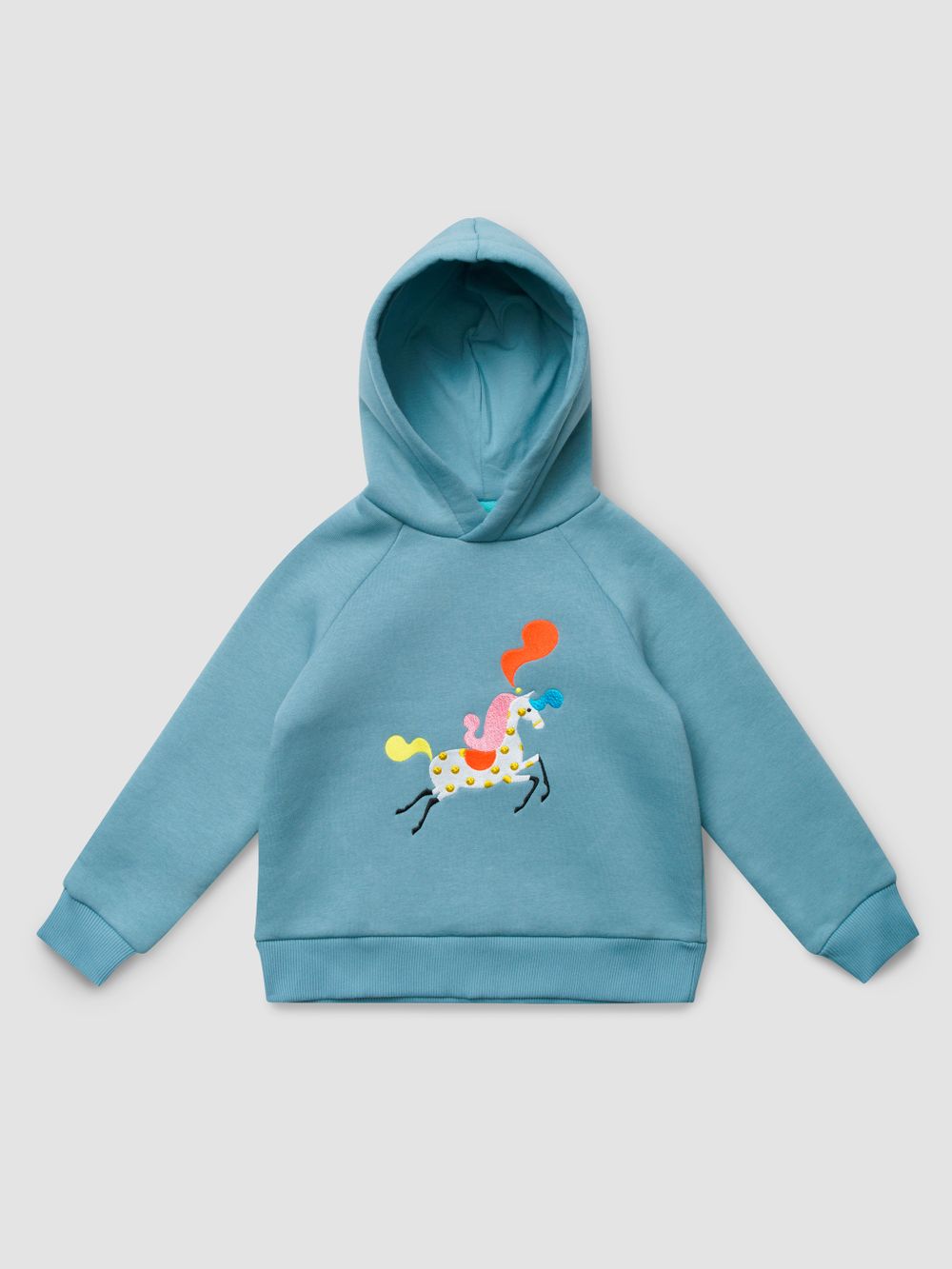 Худи серо-голубого цвета "Лошадка"