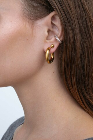 Серьги-кольца объёмные 14 мм /silver tone/