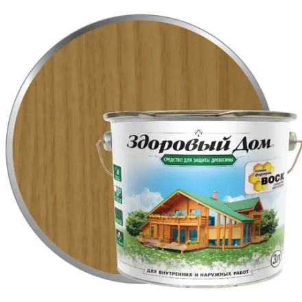 ЗДОРОВЫЙ ДОМ деревозащитное средство дуб 3л (LAKRA)