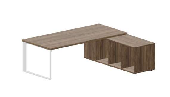 Стол Fortum на опорной сервисной тумбе (правый) 220(+0/15/30)х180х74см