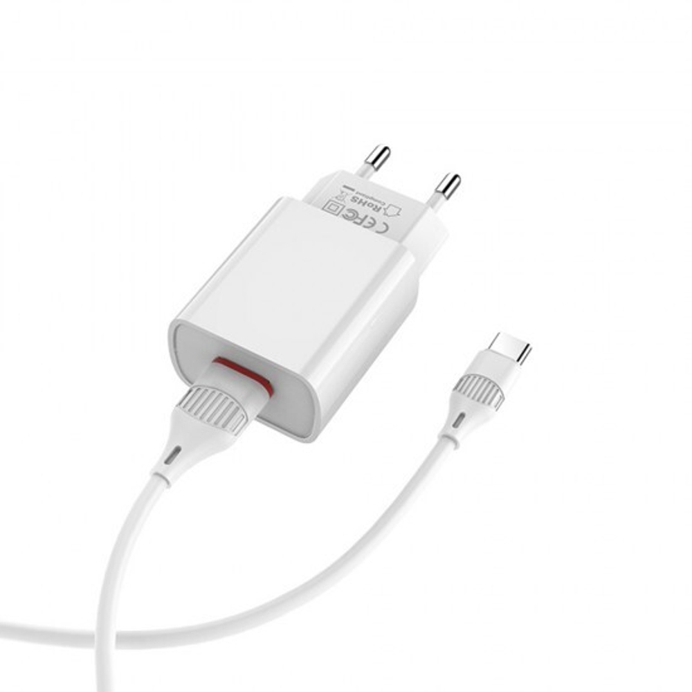 Сетевое зарядное устройство BOROFONE BA20A Sharp, кабель Type-C, 012993 Черный