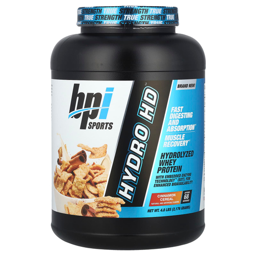 BPI Sports, Hydro HD ™, гидролизованный сывороточный протеин, хлопья с корицей, 2176 г (4,8 фунта)