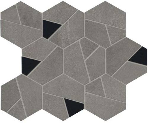 Мозаика/Керамогранит ATLAS CONCORDE BOOST Smoke Mosaico Hex Black 25x28,5 AN69