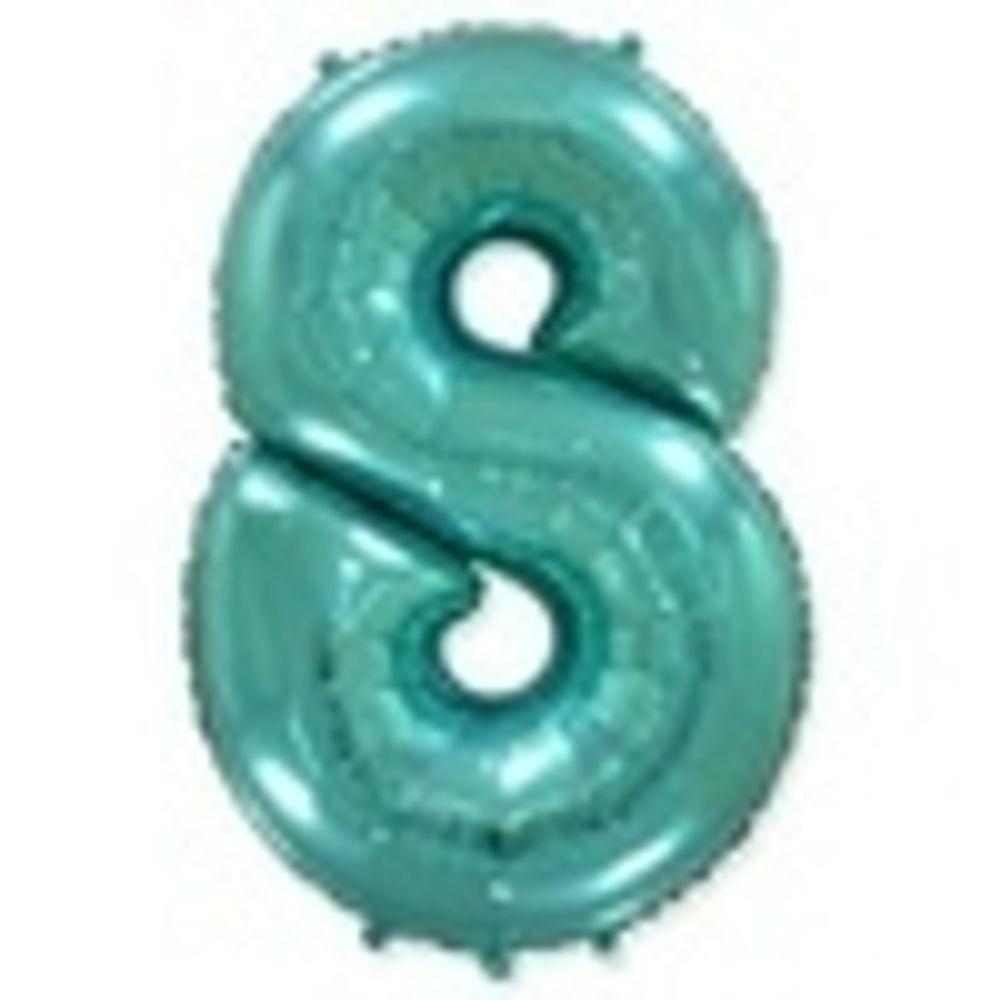 Шар (40"/102 см) Цифра, 8, Тиффани, в упаковке