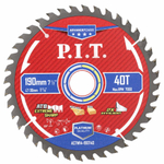 Диск пильный по дереву PIT  190x30x1,4 мм, 40T Carbide, зуб ATB 15° (ACTW14-190T40)