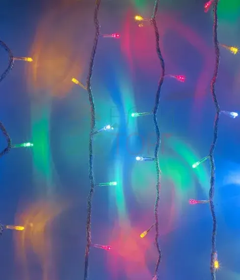 Светодиодный мерцающий занавес 2*2 м, 220V., 400 разноцветных LED ламп, прозрачный ПВХ, Beauty Led (PCL402BL-10-2M)