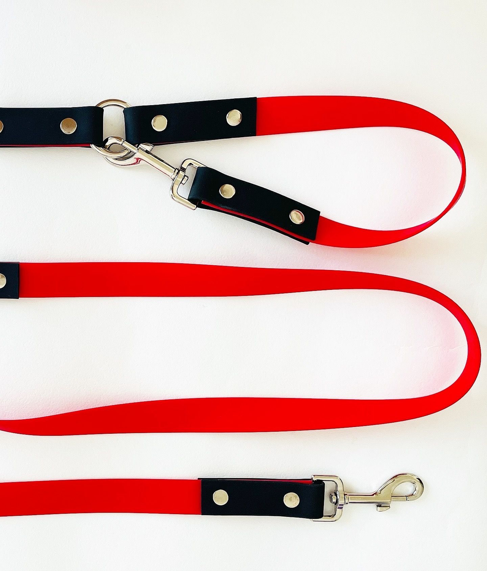 Шлейка для собак, Биотан, 25 мм , L размер ,средние и крупные породы, красный и черный