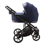 Детская коляска Adamex Marco 2 в 1 GA09 (Т. СИН ТК.+ Т.СИН ПЕРЛ КОЖ. ОТДЕЛКА)