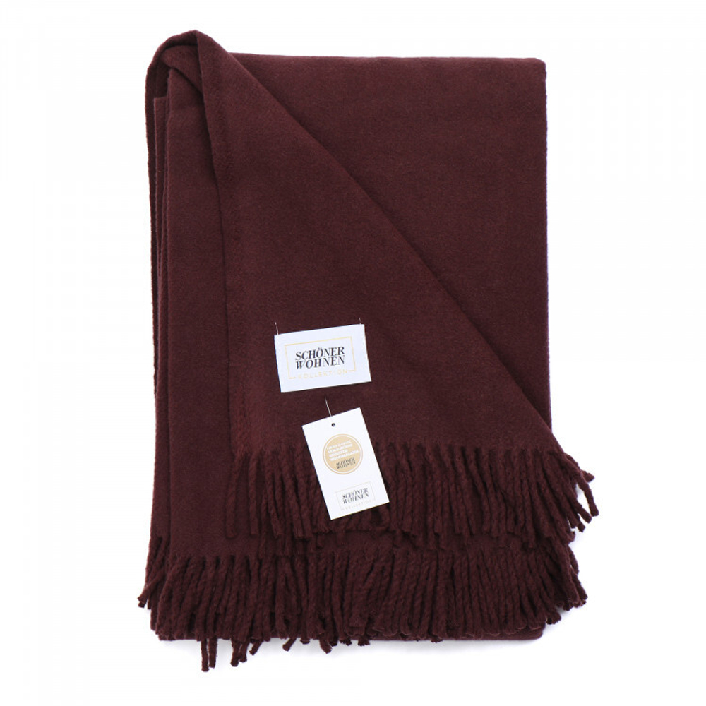 Плед 140x200 Schoner Wohnen Basics pflaume