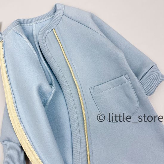 Комбинезон из футера с начесом "Simple" Нежно-голубой