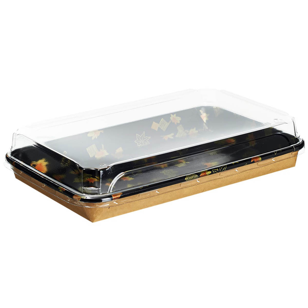 Контейнер бумажный Sushi Box Black 1200 мл 152х241х24 мм 1/400
