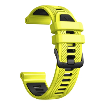 Ремешок силиконовый для Garmin Forerunner 970 / 965 / 955 / 745 (Желтый Черный)