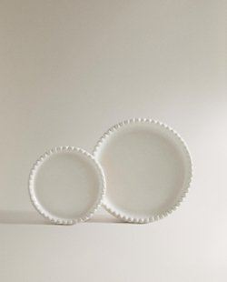 Zara Home Поднос из керамики, цвет бежевый, 11.5 см
