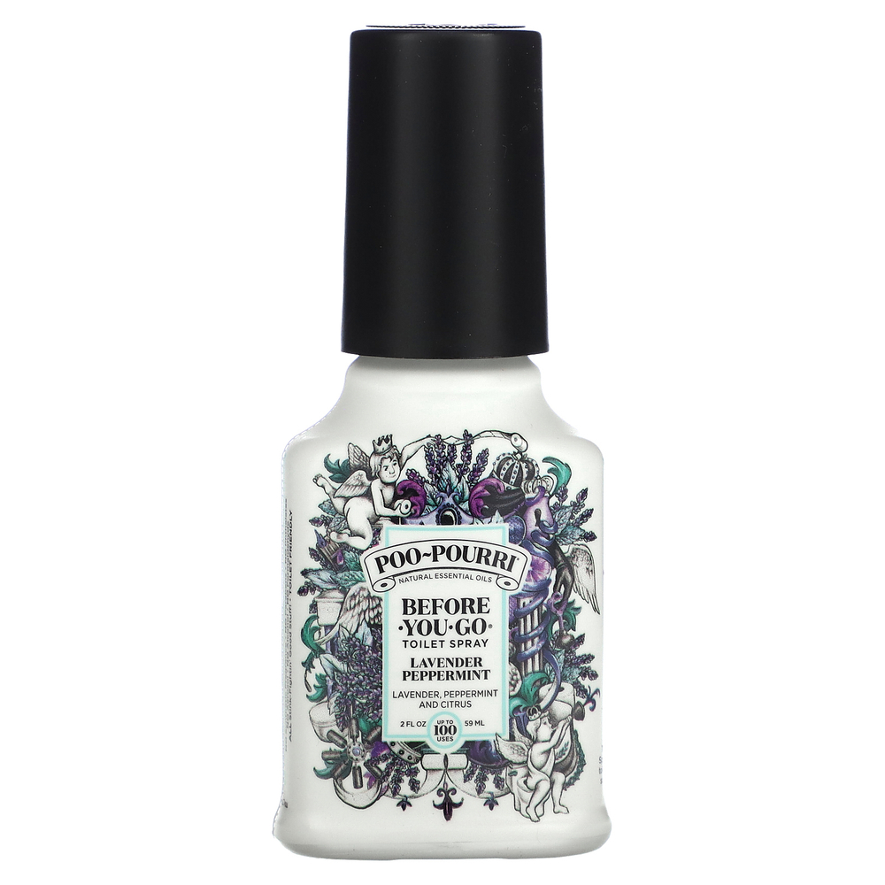 Poo-Pourri, Before-You-Go, спрей-освежитель для туалета, лаванда и перечная мята, 59 мл (2 жидк. унции)