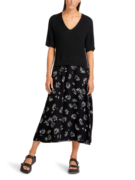 Платье из комбинированных тканей