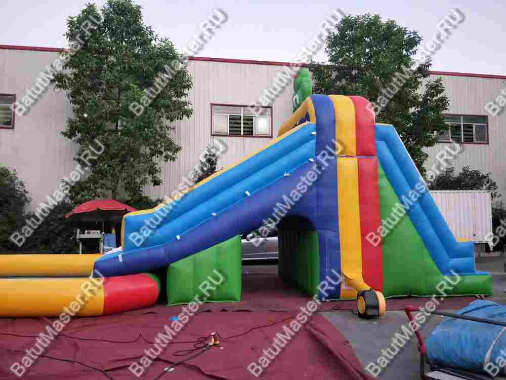 Надувной водный батут с бассейном «Весёлый спуск», 13,5*5*5 м