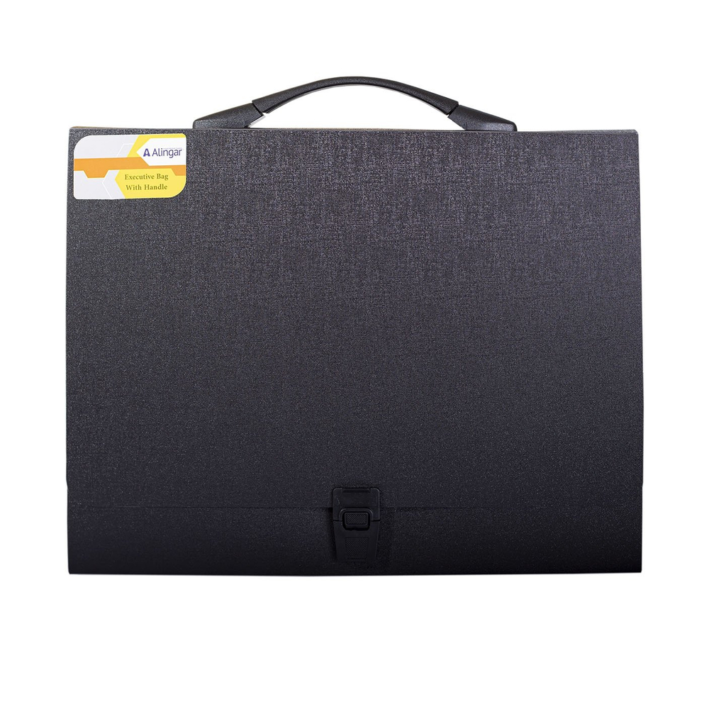 Папка-портфель на застежке Alingar, А4 360х265х40 мм, пластиковая, 800 мкм, ассорти, "Metallic"