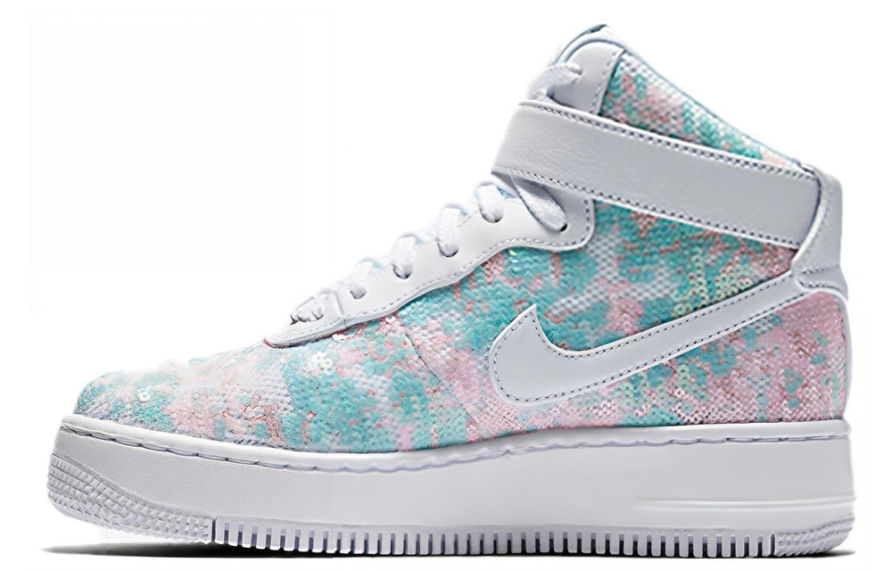 Кроссовки Nike Air Force 1 Upstep Lx "Sequin Fabric" (Женская размерная сетка)