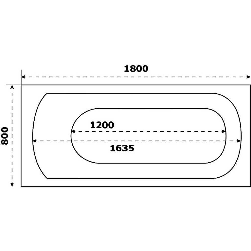 Акриловая ванна Bas (Бас) Нирвана 180х80, с каркасом