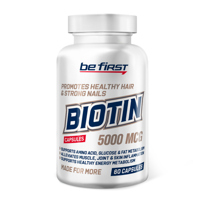 Биотин 5000 мкг, Biotin 5000 mcg, Be First, 60 капсул