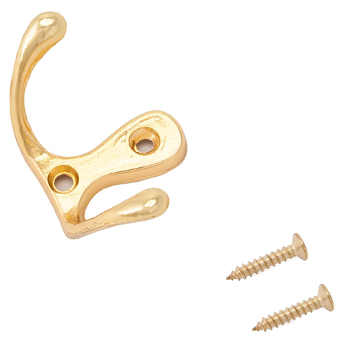 Крючок-вешалка СТАНДАРТ 002 GP золото (2крючка)  маленький / 10189