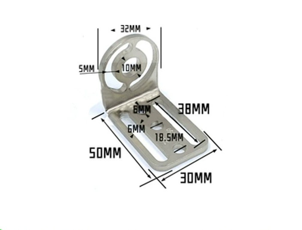 Right angle l-shaped m10 bracket 50mm