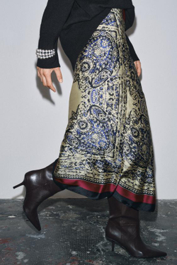 ZARA ЮБКА-ПАРЕО С ПРИНТОМ ПЕЙСЛИ — ZW COLLECTION, РАЗНОЦВЕТНЫЙ