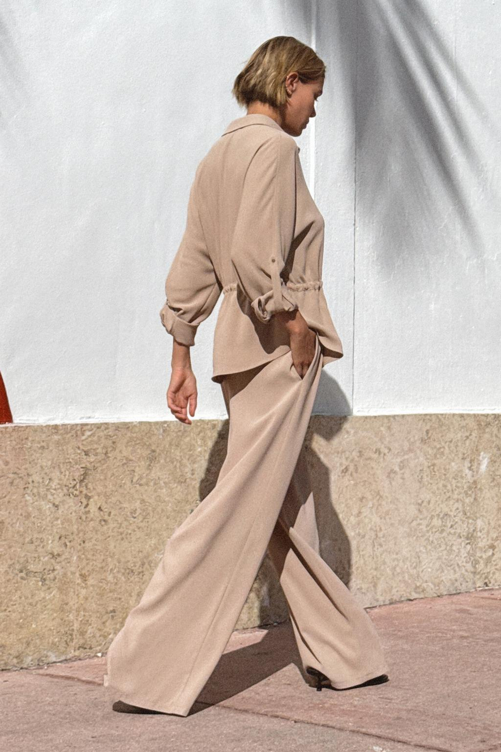 Брюки wide leg из крепа