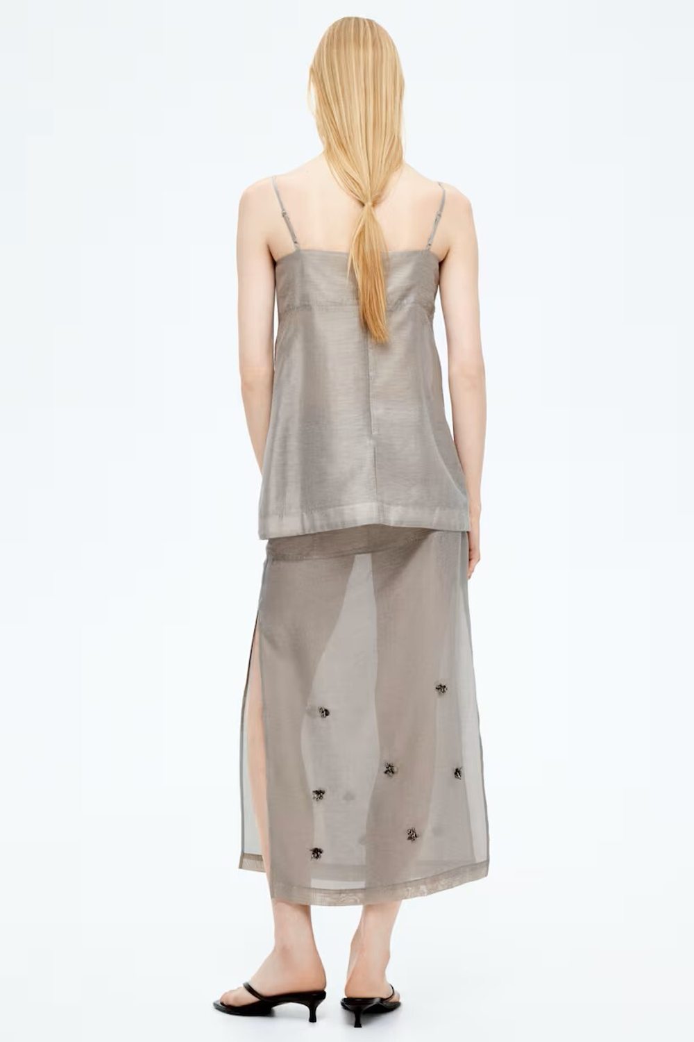 H&M Топ на тонких бретелях, серый