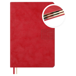 Ежедневник датированный 2026 ESCALADA, #ДУМАЙ КАК МИЛЛИАРДЕР, А6+, 176 л., арт. 70293/ 20 ТИВОЛИ ГЛОСС КРАСНЫЙ (кожзам: 126x174 мм, твёрдый переплёт, запаянный край, материал обложки: искусственная кожа "Тиволи глосс"; декор: блинтовое тиснение; спос