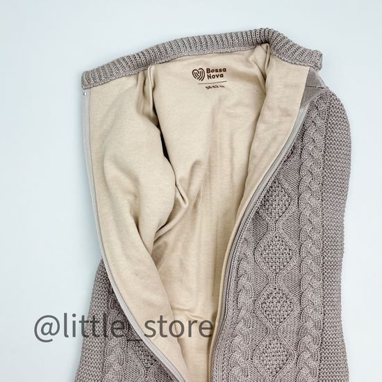 Кокон вязаный "Basic" Серо-бежевый