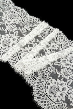 Кружево шантильи экрю эластичное ширина 23 см