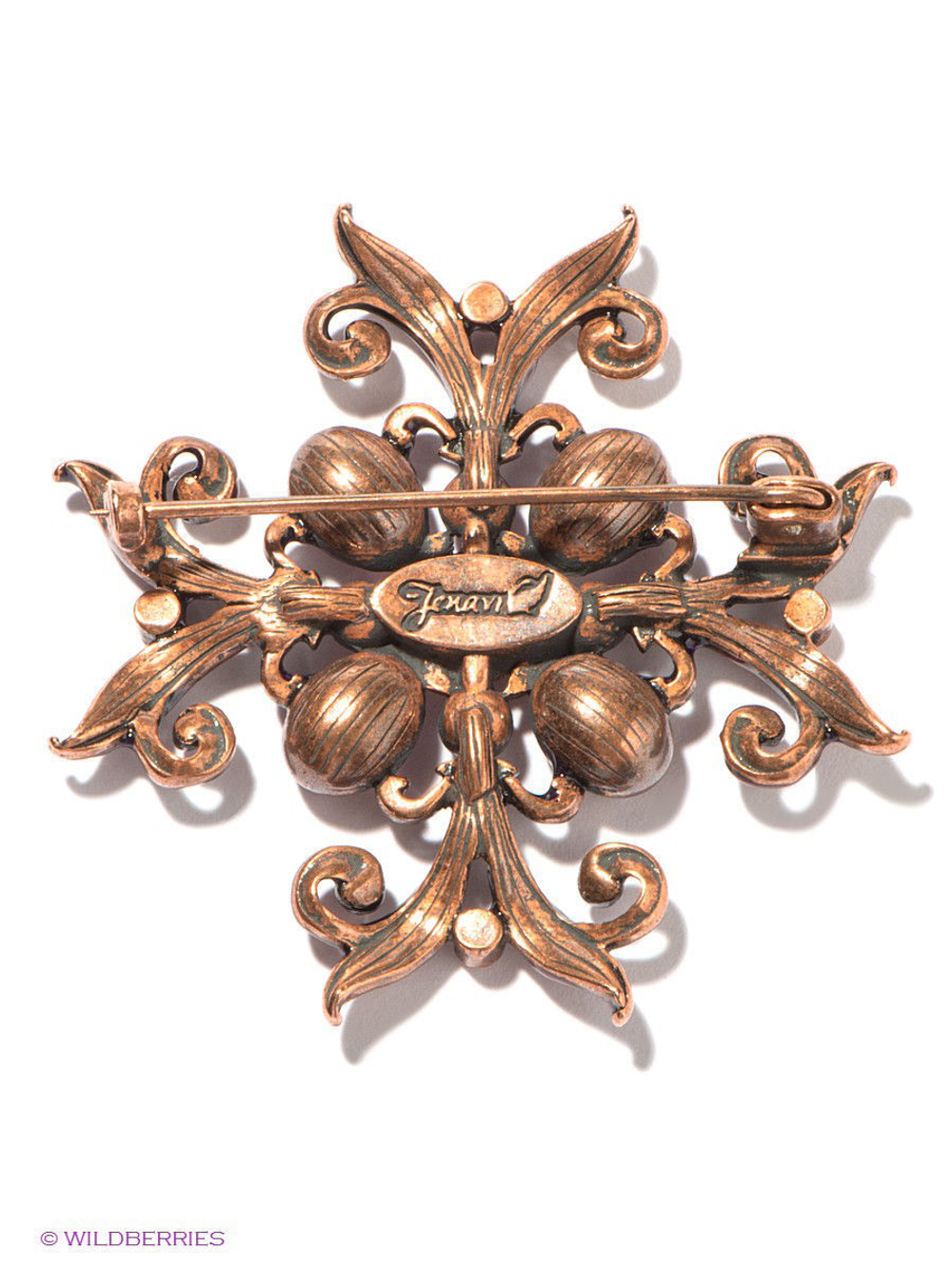 "Орден Красоты" брошь в медном покрытии из коллекции "Орден сердца" от Jenavi с замком булавка