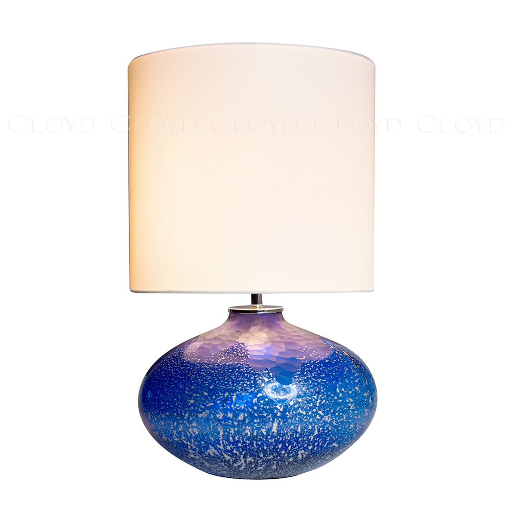 Настольная лампа Cloyd MIRIAM T1 / выс. 60 см - хром - синее стекло (арт.30124)