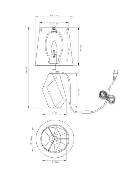 Настольная лампа “Хоуп” в виде кристалла