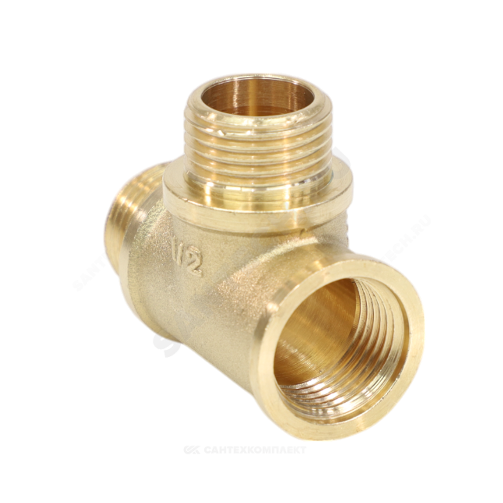 Тройник латунь переходной Ду 20х15х20 (3/4"х1/2"х3/4") ВР/НР/НР VALFEX VF.133.L.034.012.034