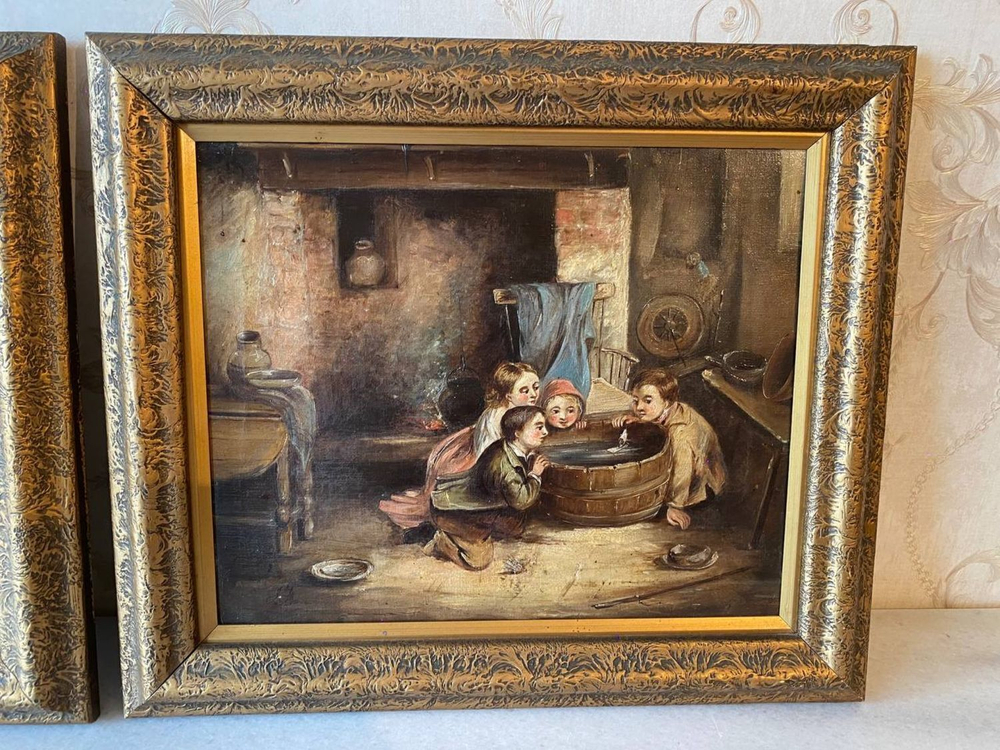 Винтаж: Старинная пара картин (1876 год)