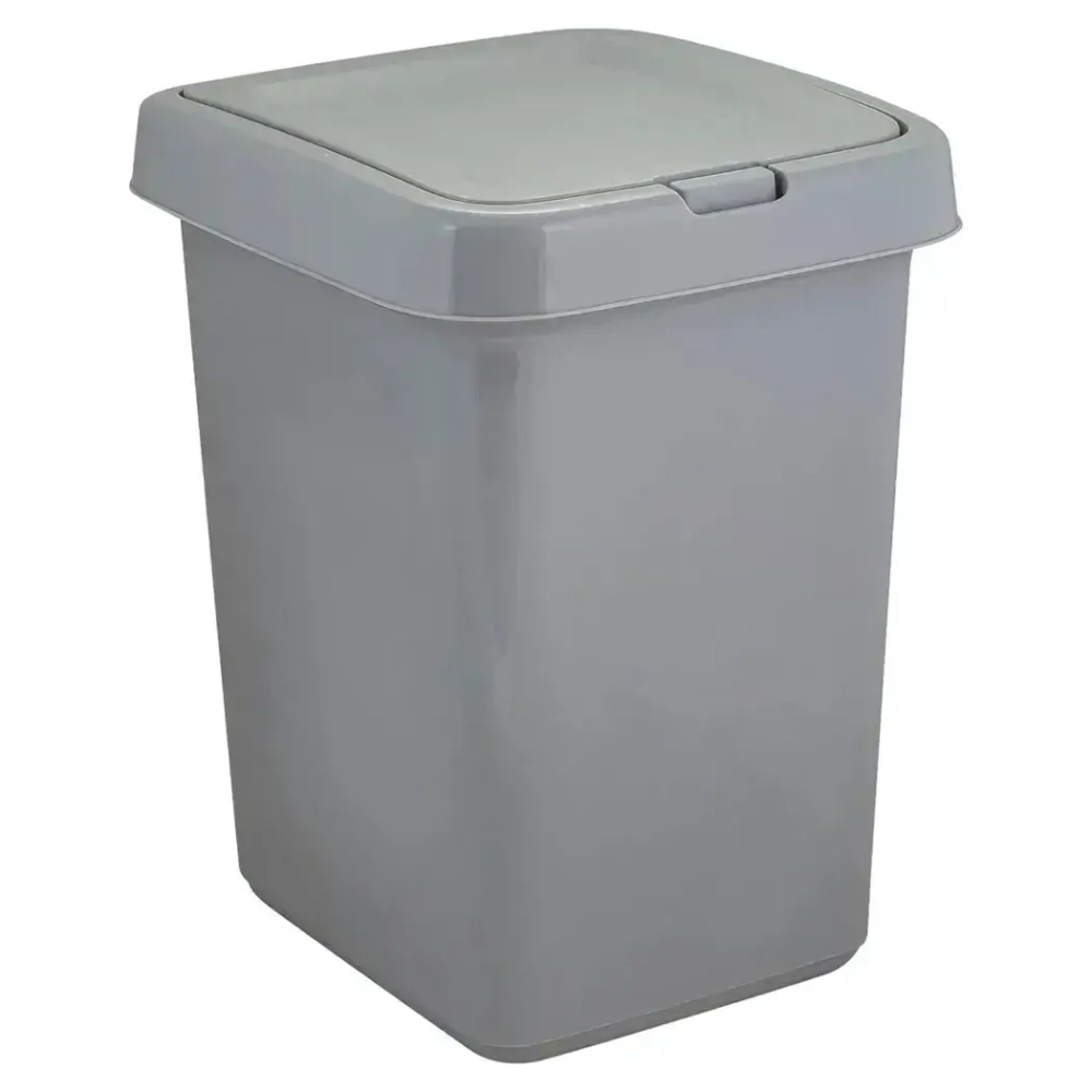 Контейнер для мусора Квадра с крышкой Push to Open 25л серый