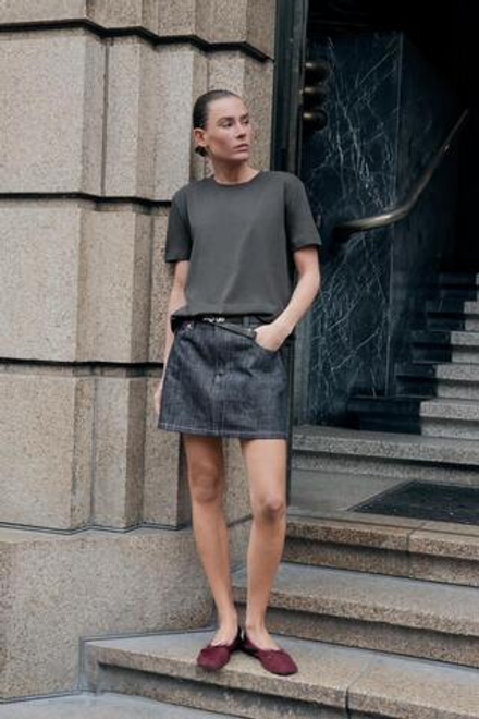ZARA БАЛЕТКИ ИЗ СЕТЧАТОЙ ТКАНИ, БОРДОВО-КРАСНЫЙ